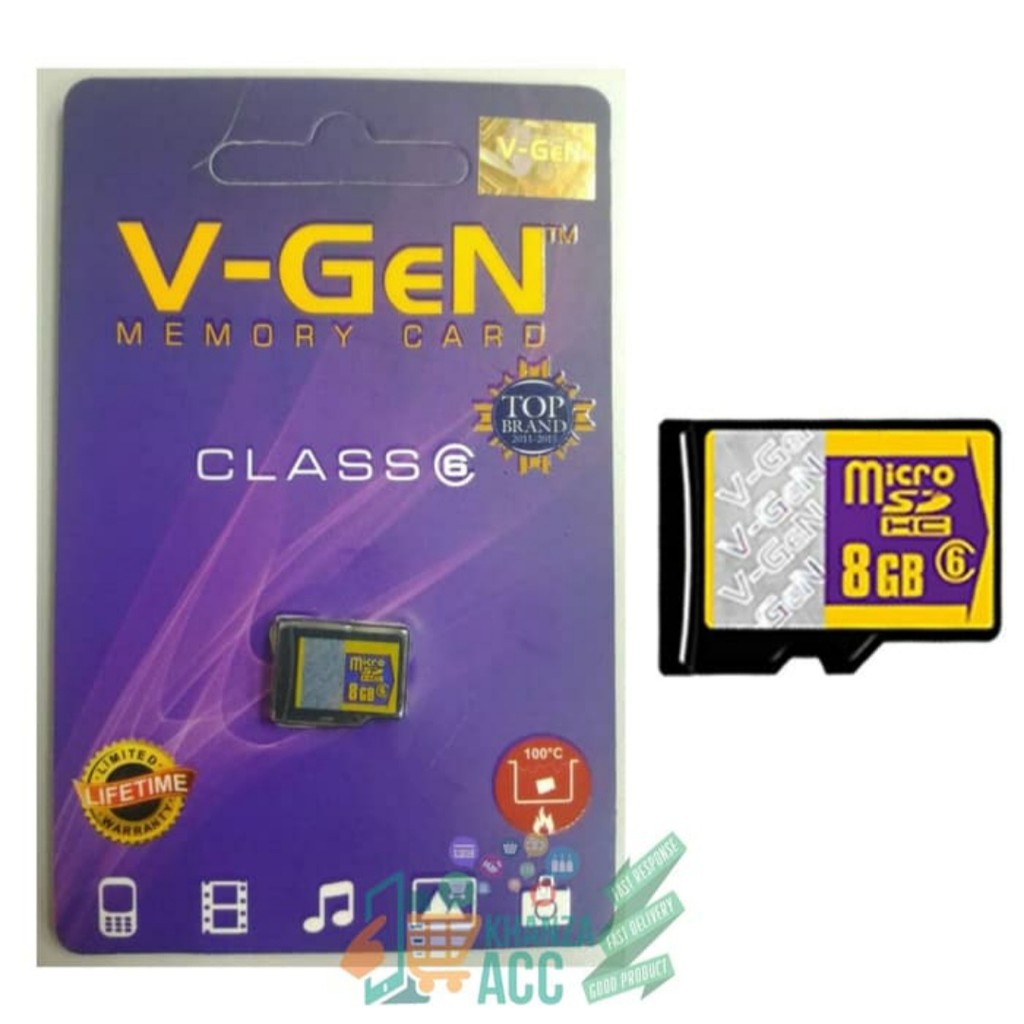 KHANZAACC MICRO SD VGEN 8GB CLASS 6 MEMORY HP