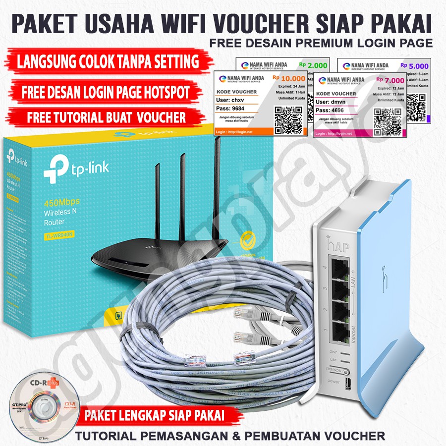 Paket Alat Usaha Wifi Billing Sistem Voucher Full Setting Warkop Rumahan Siap Pakai Indonesia