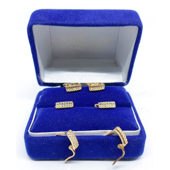 anting jepit perak asli lapis emas/anting jepit mp 2baris /anting jepit asli silver 925/anting jepit fashion wanita