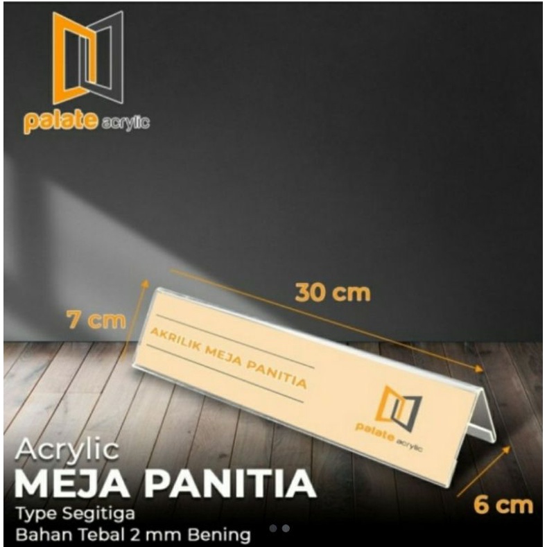 

Acrylic Akrilik Mika Papan Nama 30 x 7 cm tebal 2mm