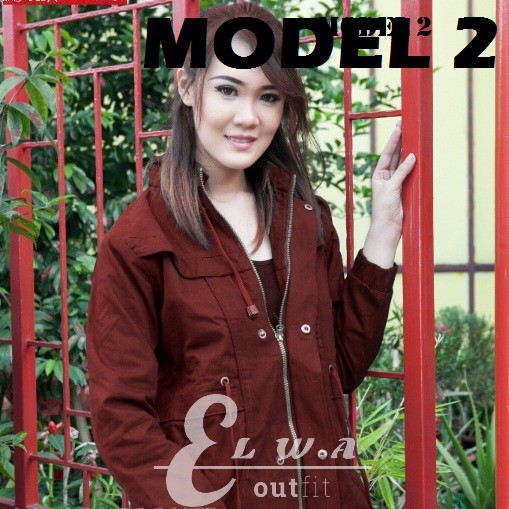 New Jaket Parka Cewek Biru Tosca Fit XL