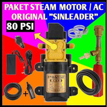 PAKET ALAT CUCI MOTOR AC MOBIL KENDARAAN SPRAYER STICK GUN 20CM DINAMO POMPA DC 12V SINGLE PUMP SINLEADER ALAT SIRAM STEAM