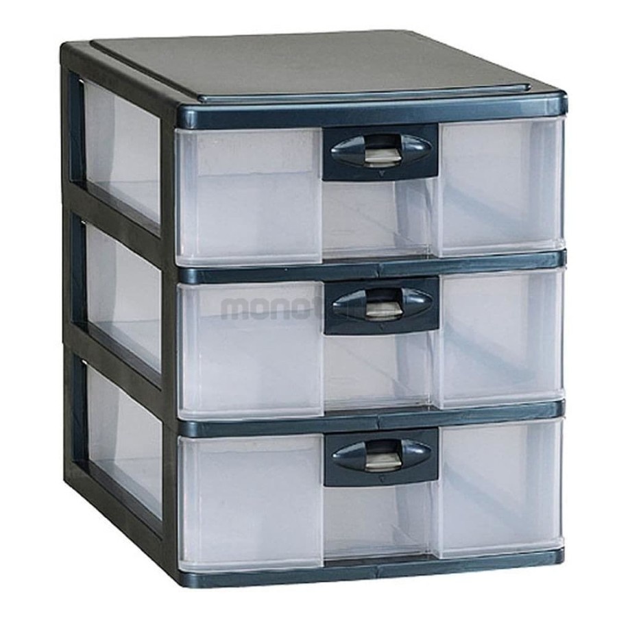Laci Susun 3 Pressa A4 Lion Star PR-33 SS-3 Box Rak Container Obat Spare Part Serbaguna Plastik