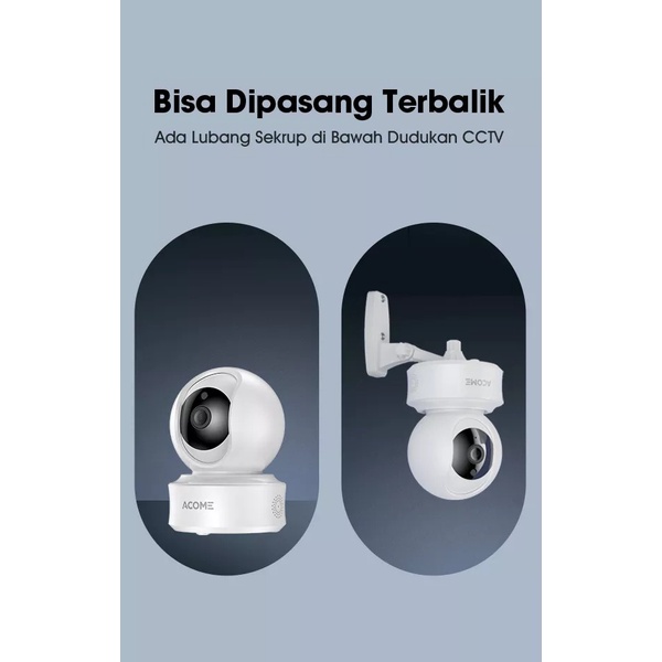 ACOME Bardi PTZ Horizontal View 355° &amp; Vertikal View 110 Resolusi 1440P/4MP BARDI Smart Indoor PTZ IP Camera CCTV Wifi IoT APC03 Home Automation CCTV RUMAH CCTV Smart