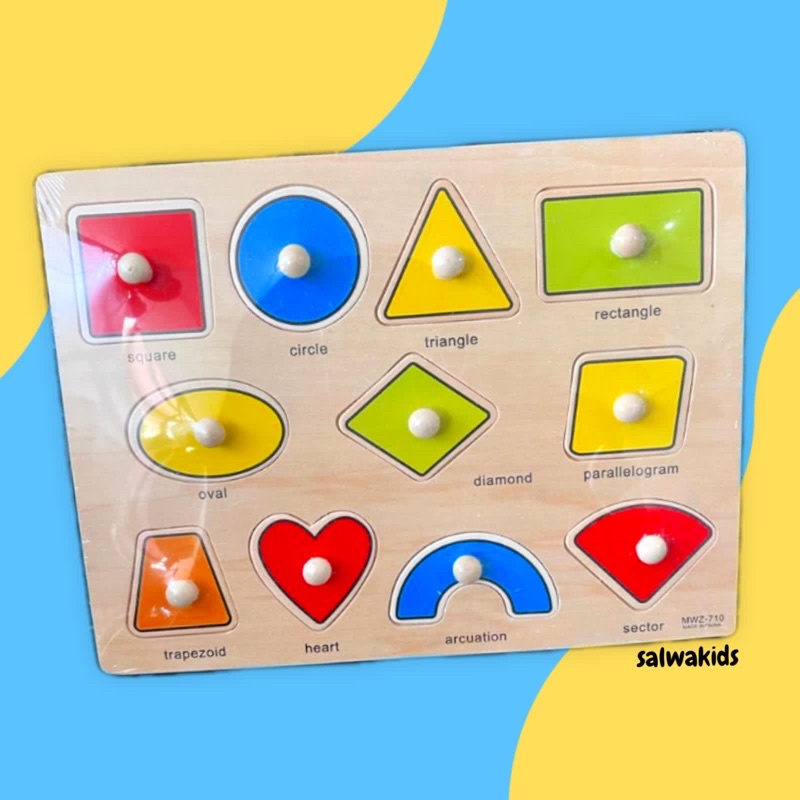 Mainan Anak Puzzle Geometri Puzzle bentuk Mainan Edukasi