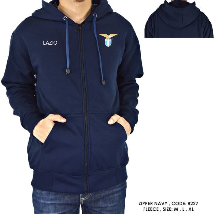 jaket hoodie lazio bahan tebal