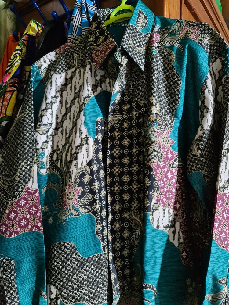 Kemeja Batik - Semi Sutera - Kemeja Textile Furing Hq - No Sanwos