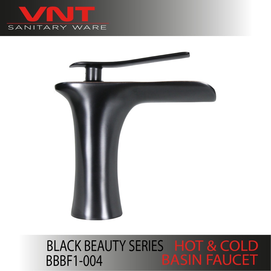 Kran Wastafel Hot &amp; Cold Black Basin Faucet Keran Hitam Doff Minimalis