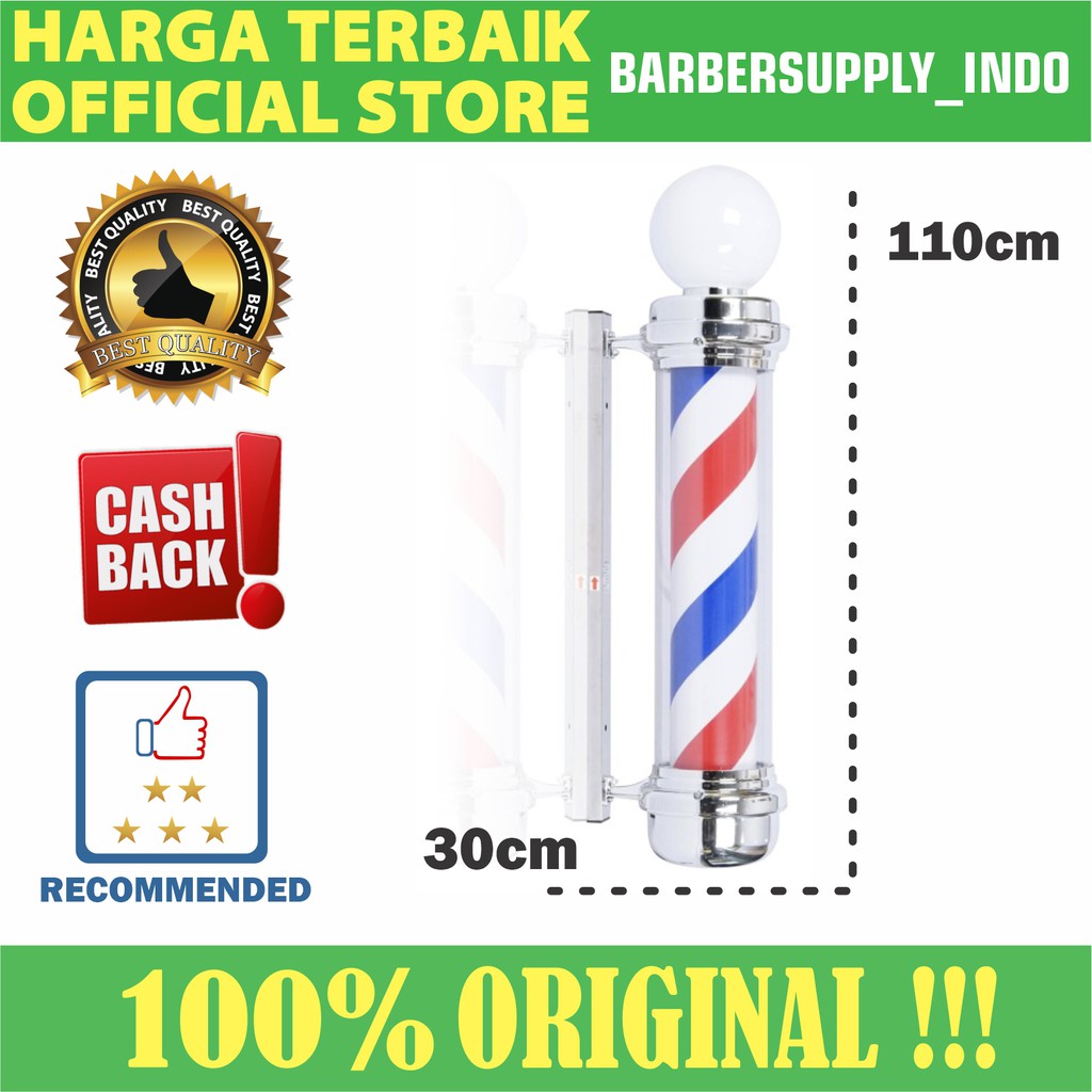 Barber pole Lampu Barbershop Barber Pole Premium 110CM