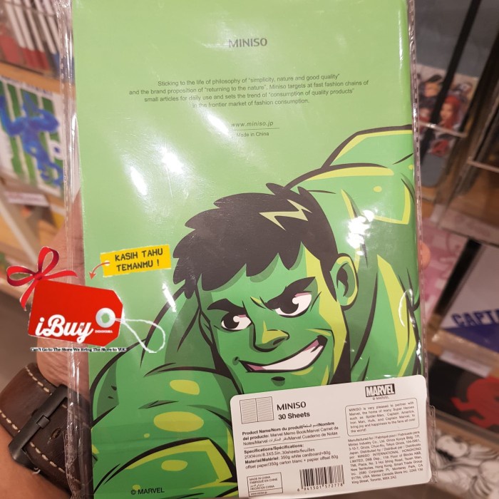 

Promo Bulan Ini Miniso Hulk Book Notebook Buku Tulis 30 Sheets Green Trendi