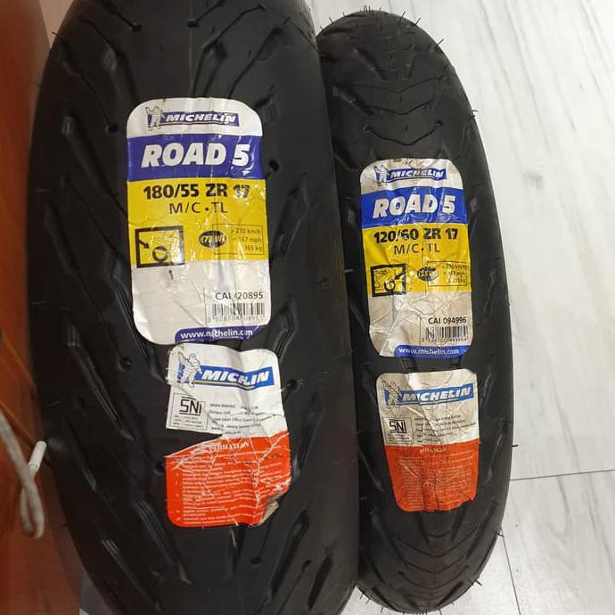 Siap Kirim Ban Michelin 120/60-17 180/55-17 Pilot Road 5 Produksi Baru Mt25 R25 Berkualitas