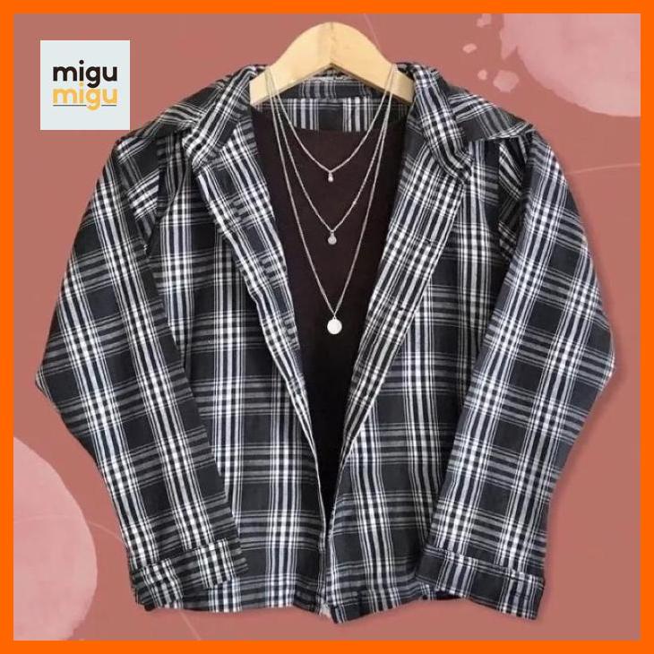 Kemeja Tartan Shirt Xl | Kemeja Febric Guilen Chelsea Migumigu Setelah Wanita Kekinian / Setelan Wan