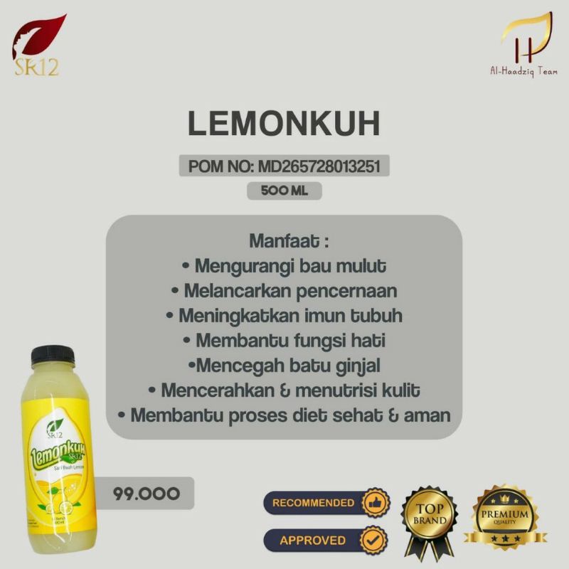 

LEMONKUH SR12 SARI BUAH LEMON ASLI