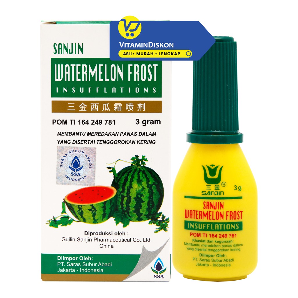 Sanjin Watermelon Frost Insufflations 3 Gr Ssa | Obat Sariawan, Pereda Nyeri &amp; Radang Tenggorokan