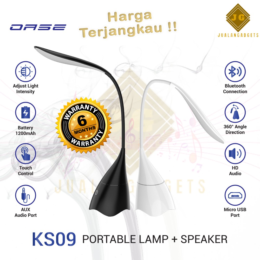 OASE KS09 Lampu Meja / Portable Lamp With Bluetooth Speaker Garansi Resmi