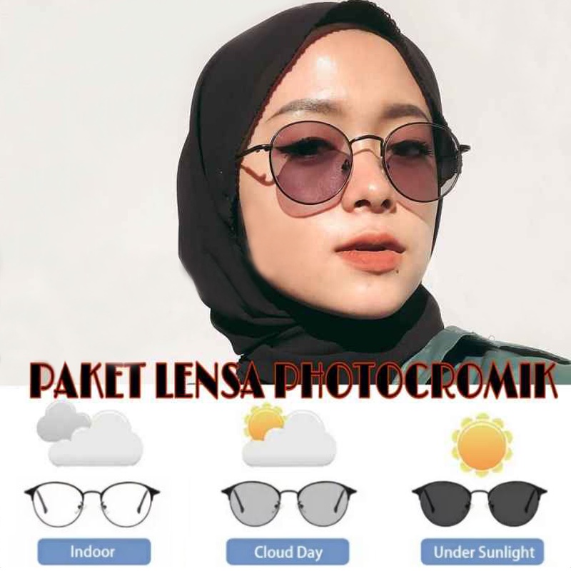 Kacamata Photocromic Antiradiasi Blueray Vintage Frame Optik Fashion Wanita pria Korean Unisex Kacamata Berubah Warna Kaca mata Fashion Korea Style Kacamata Gaya Cewek Cowok Kacamata terbaru Kekinian Kacamata Termurah