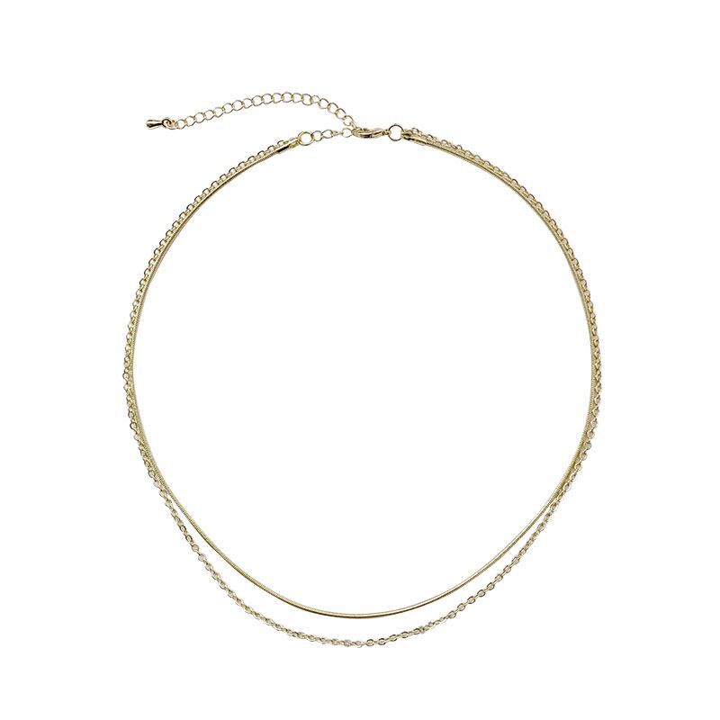 Simple Ins Style Double-layer Thin Chain Necklace Female Sweet Clavicle Chain