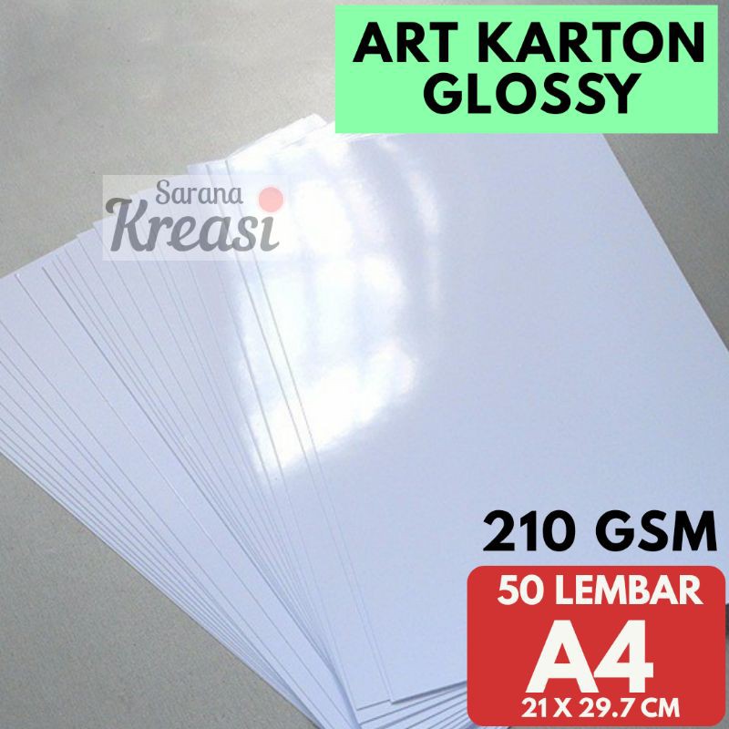 Jual Kertas Art Paper Karton Glossy 210gr A4 (50 Lembar) Shopee Indonesia