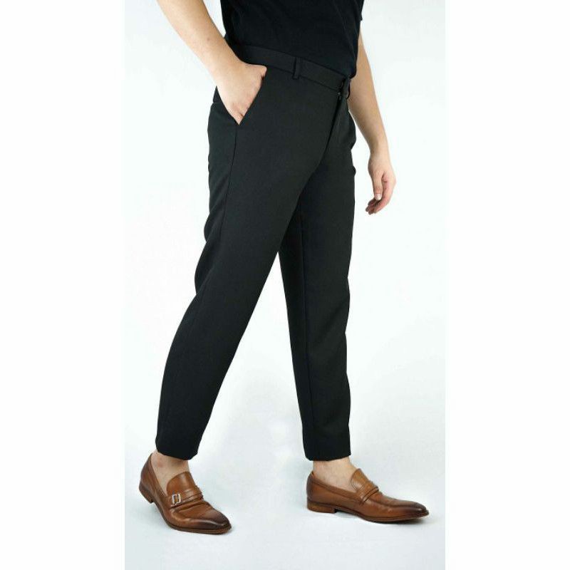 Lesta Langgeng - Celana Sirwal Pria Ankle Pants Bahan Kain Drill Warna Hitam Celana Chino Panjang 27-32 Calya Terbaru