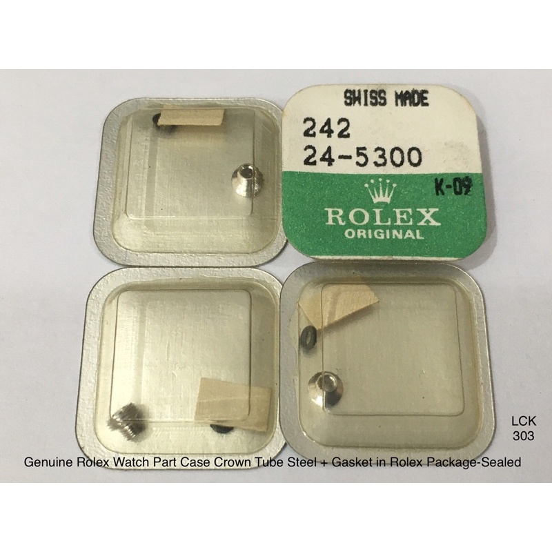 Rolex Original Swiss Made Watch Cal 242 Part 24 - 5300 Case Crown Tube Steel + Gasket in Rolex Packa