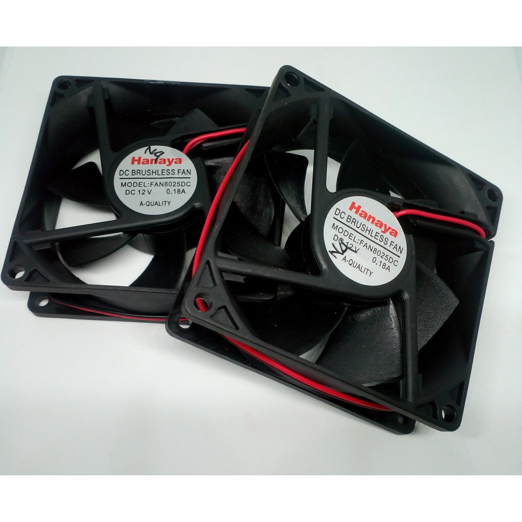 Fan kipas DC 12V Hanaya 8 cm x 8 cm/FAN8025DC/KIPAS DC 12V 8 X 8 Cm / Fan DC