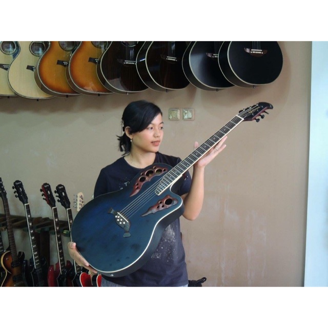 Gitar akustik elektrik gillmore RBLP ori biru