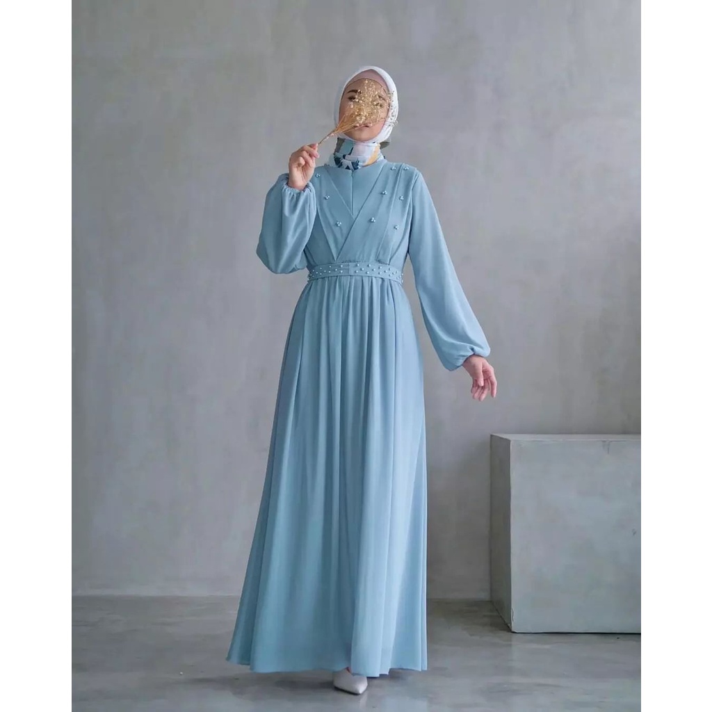 Tiara dress | gamis wanita | dress aplikasi mutiara