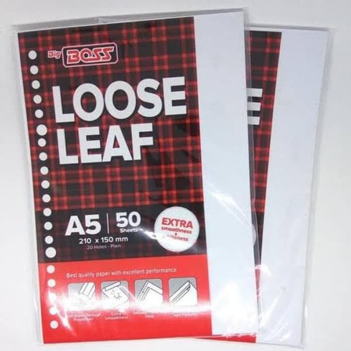 

BIG-BOSS Loose Leaf A5 polos isi 50 lembar Polos - tidak bergaris