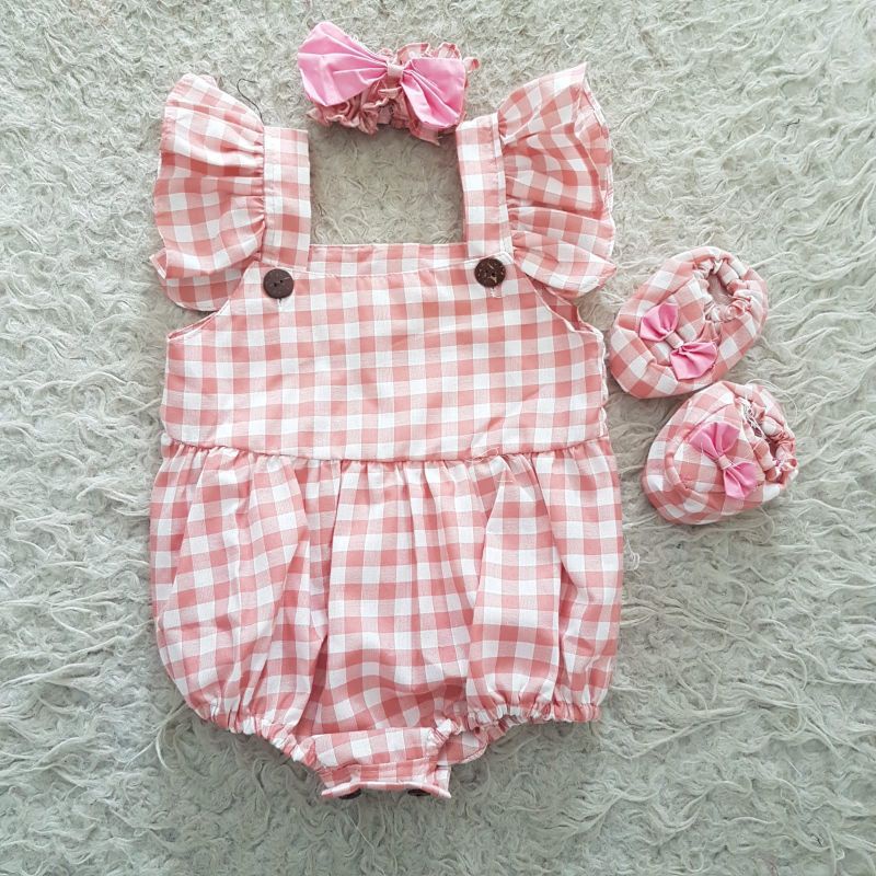 Cute baby Tartan Romper