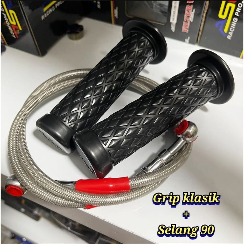 Paket grip gas wajik dan selang rem depan 90cm matic dan bebek