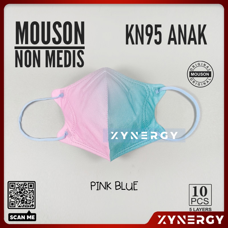 Masker Mouson KN95 Anak 5ply Gradasi Masker Non Medis 5 Ply Sekali Pakai