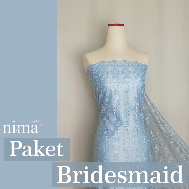 Paket BRIDESMAID PREMIUM / Seragam Keluarga/ Lamaran/ Wisuda - Dusty Blue