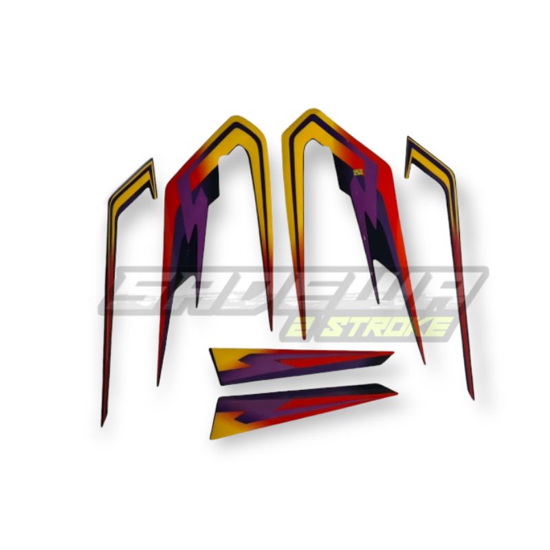 STIKER STRIPING BODY YAMAHA RX SPESIAL RX S 1997-2002 HITAM KUNING