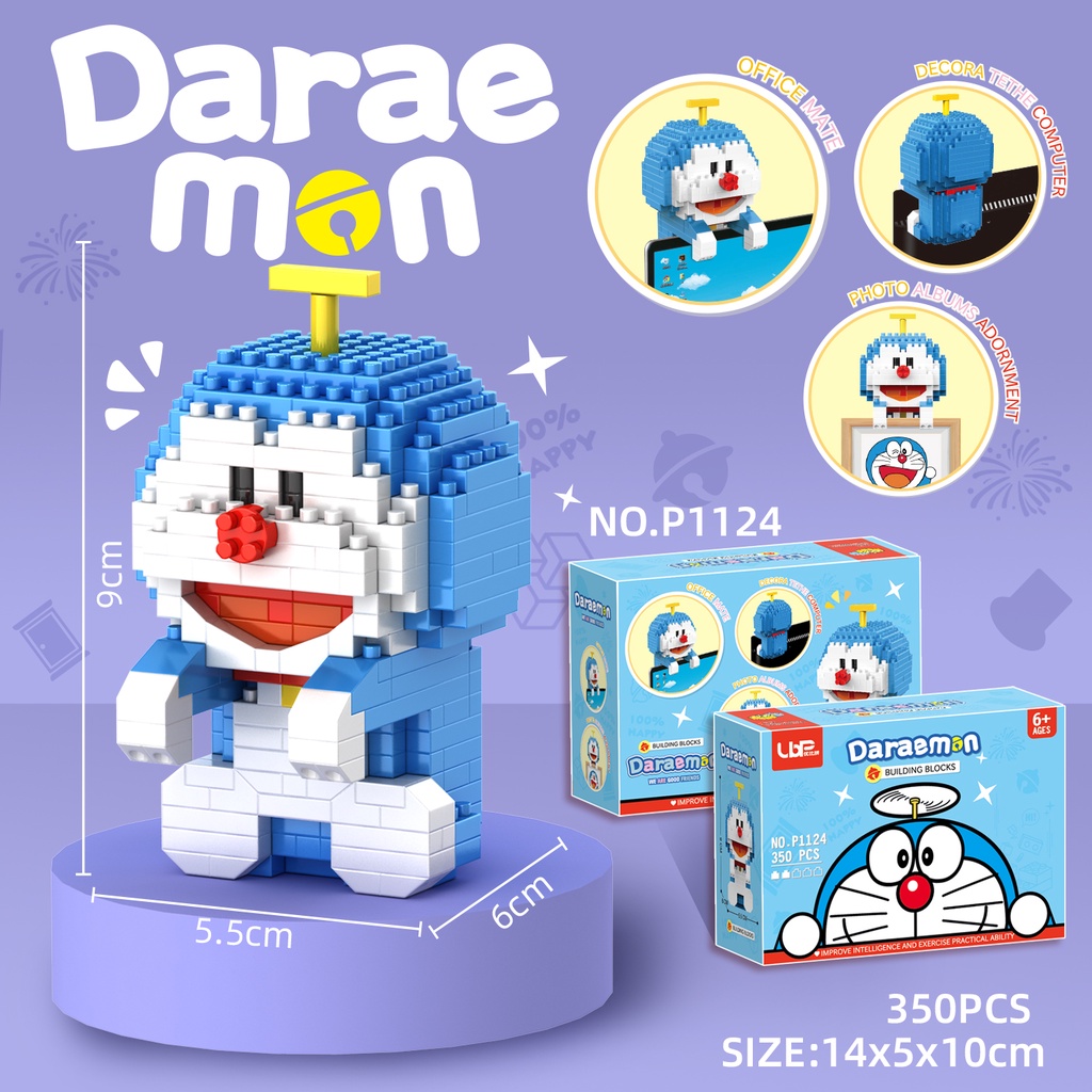 Mainan Balok Edukasi Karakter Kartun DIY 3D Puzzle Brick Mini