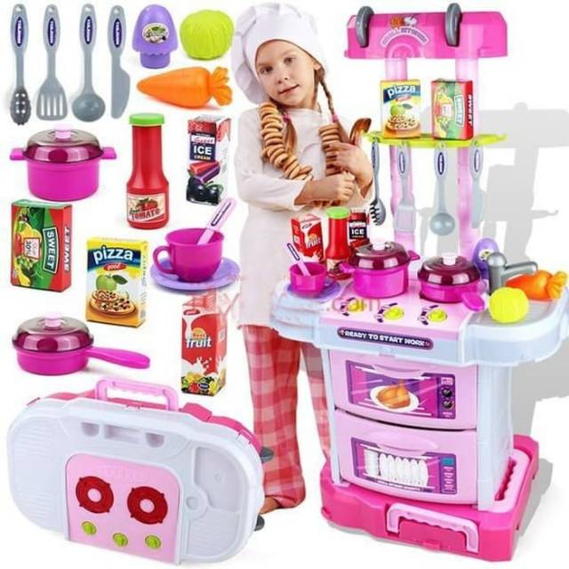  MAINAN  ANAK  CEWEK  MAINAN  MASAK MASAKAN KITCHEN SET KOPER 