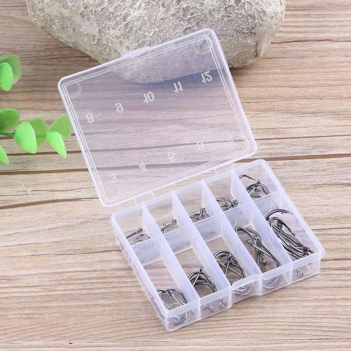 Paket Mata Kail Pancing Hook Set Size 3-12With Box isi 70 lengkap