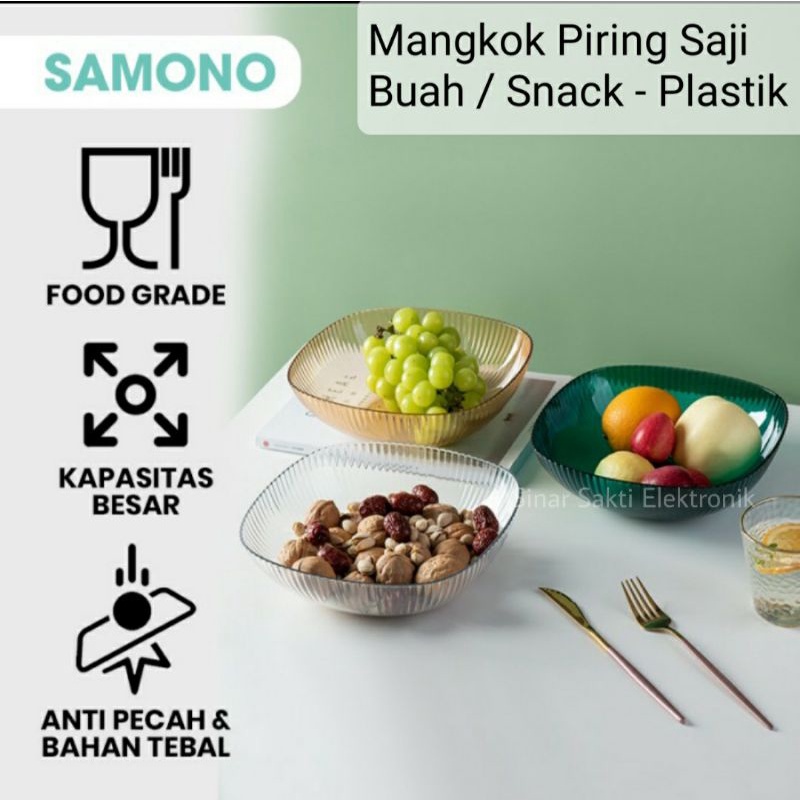 Mangkok Piring Mangkuk Buah Snack Makan Saji Makanan Sayur dari Bahan Plastik