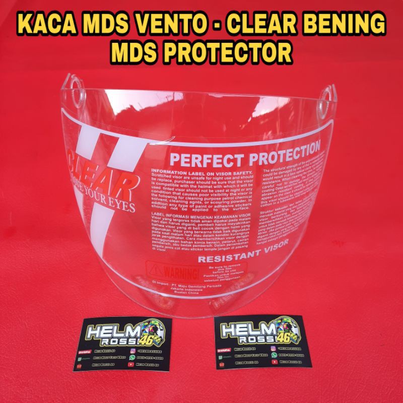 Kaca Visor MDS VENTO - MDS protector - MDS lazerr - MDS pro series - MDS project 2 - BMC inova Zara