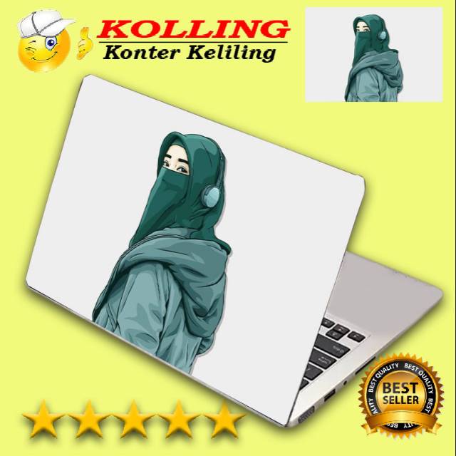 Garskin Laptop kartun muslimah Skin Laptop Stiker Laptop
