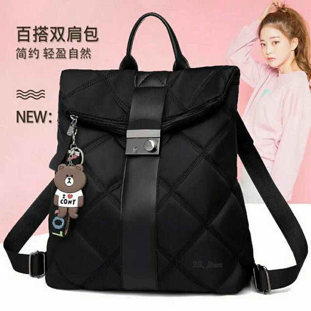 New Famous Tas Backpack Stylish ZHIVA DAVICHI KEY CODE - MICRO GELEMBUNG KOTAK Free Gantungan RR