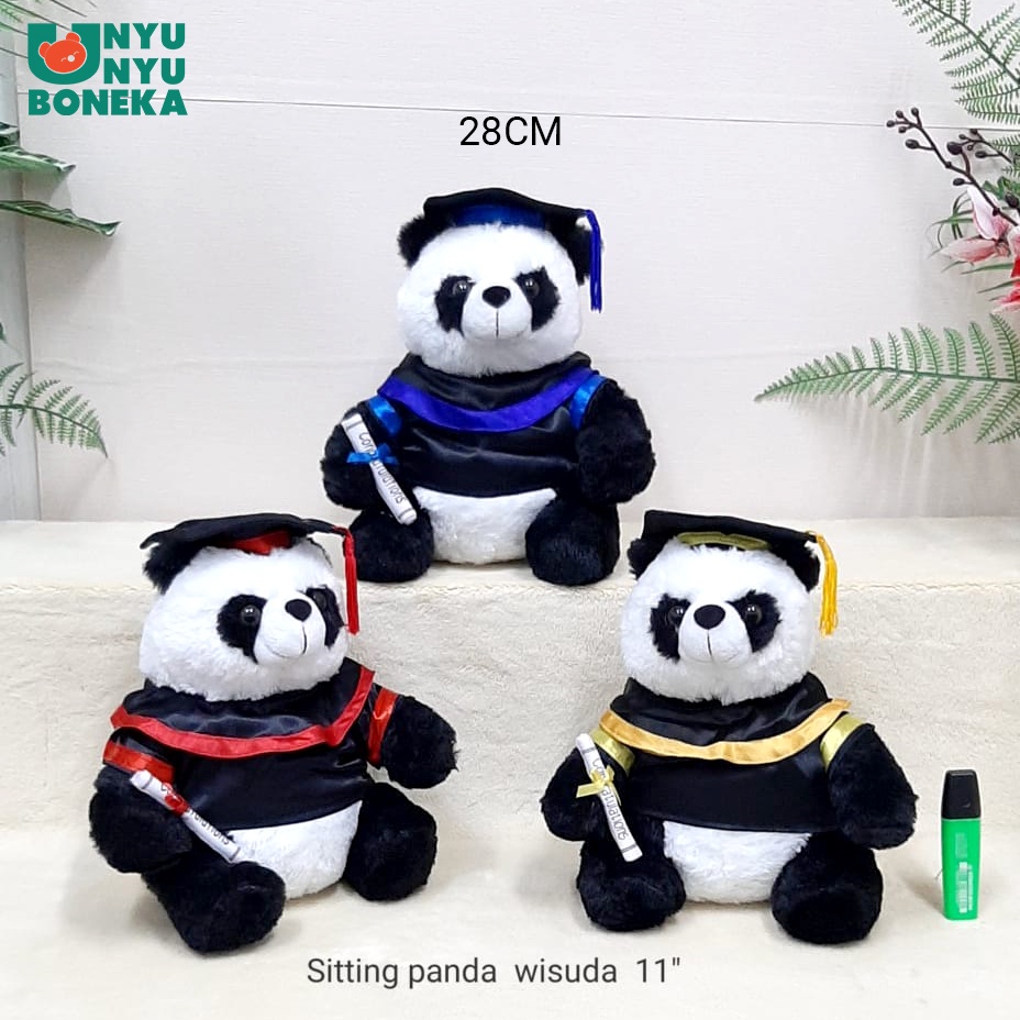 boneka toga wisuda panda animal souvenir graduation bahan lembut