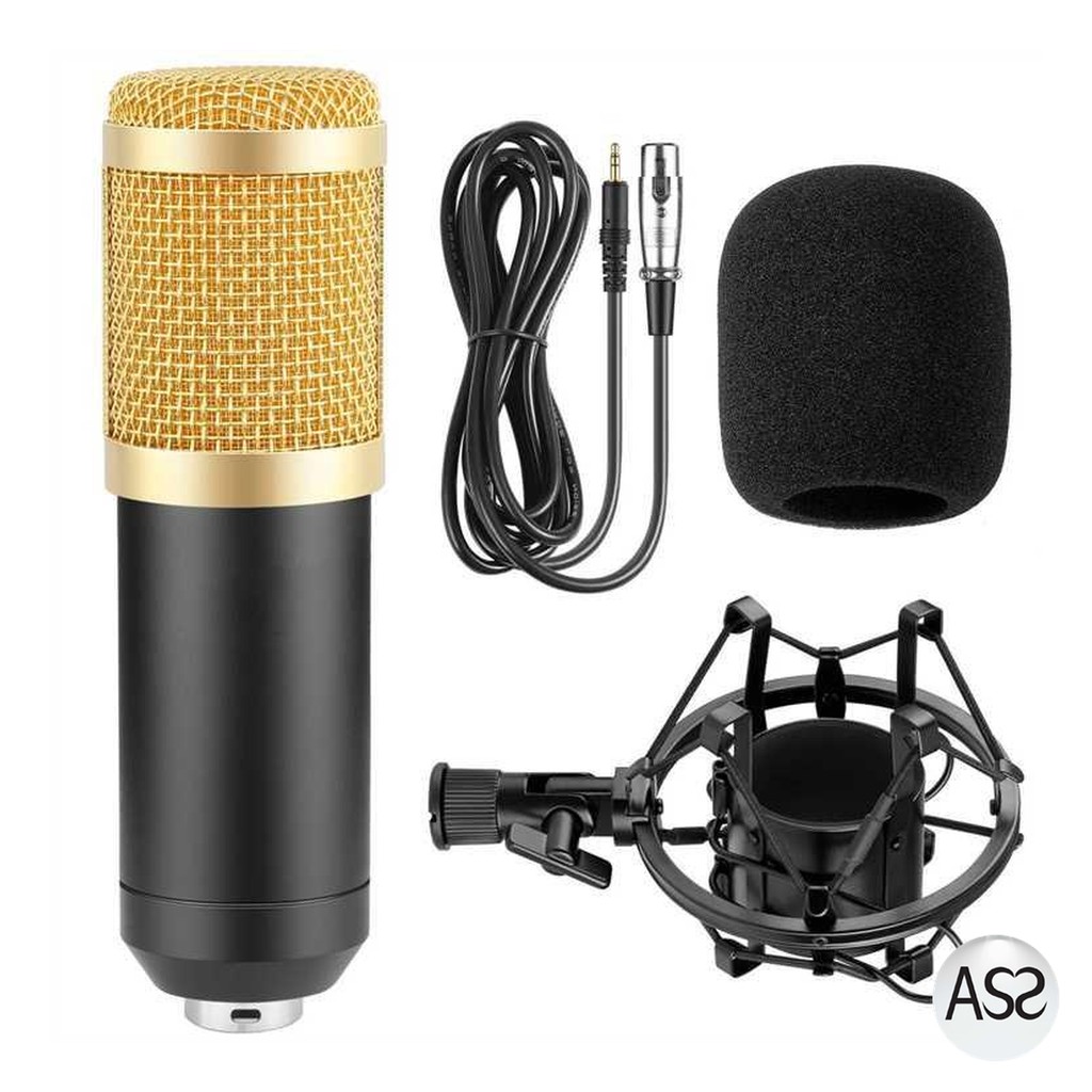 ASS Shop - Condenser Microphone BM-800+Scissor Arm Stand+Phantom Power+SC+Filter