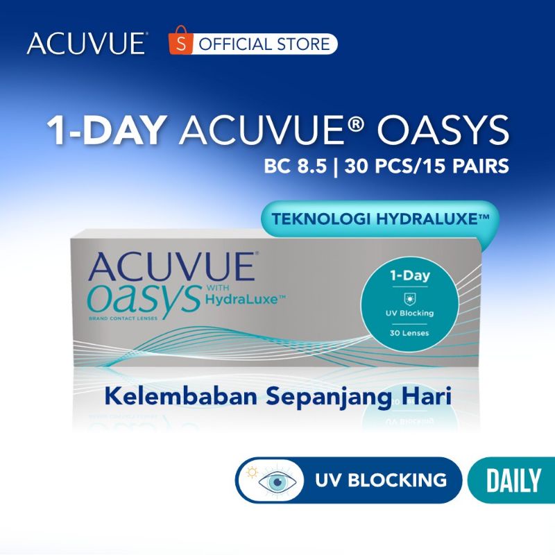BRAND NEW ECER PER PASANG 1 DAY ACUVUE OASYS BC 8.5 / OASYS DAILY / OASYS HARIAN / SOFTLENS BENING 1