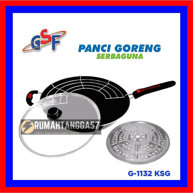 PANCI WAJAN GORENG PENGGORENGAN SERBAGUNA / PANCI WAJAN GORENG ANTI LENGKET ENAMEL TUTUP KACA + TIRI