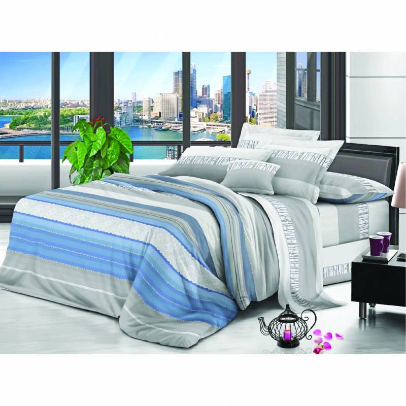 

JYSK Bedcover Set Virdia 160X200X30CM Blue Grey
