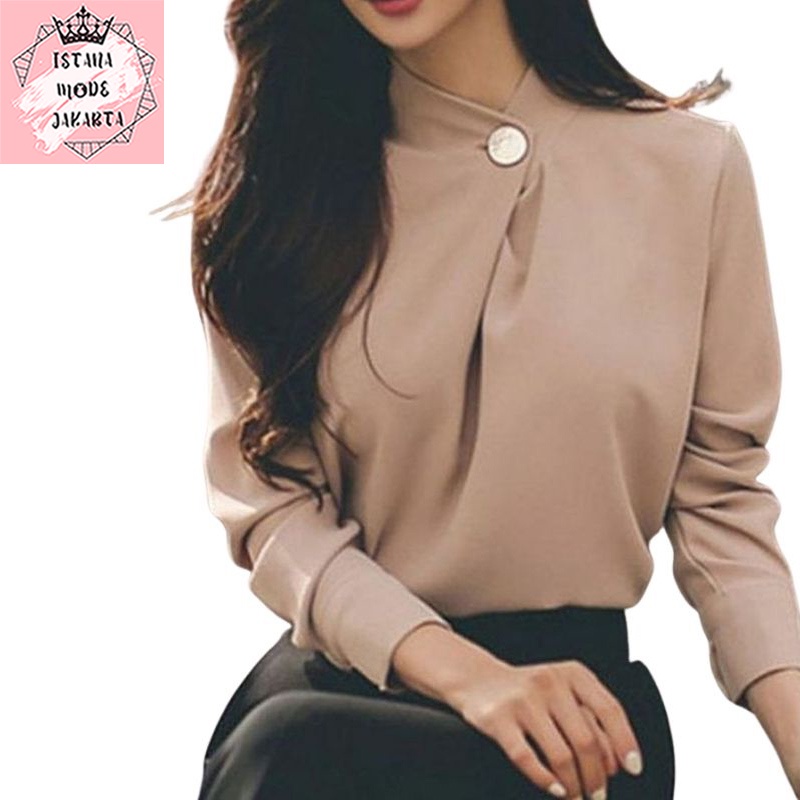 ISTANA MODE JAKARTA Tiwi baju atasan wanita terbaru blouse korean style blouse wanita lengan panjang-3