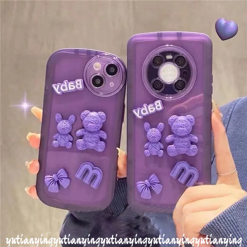 Case Desain Boneka Beruang 3D Untuk Oppo A95 A55 A15 A16K A16E A15s A16S A5 A9 2020 A16 A57 2022 A7 A54 A96 A53 A31 A33S A5 A16S A5 A9 2020 A16 A6 A6 A76 A12 A76S A12e Cover Lembut