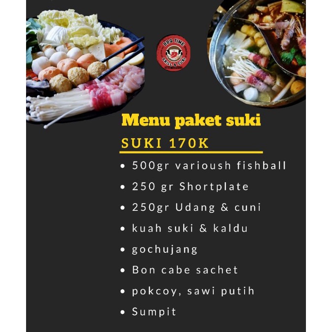 

Menu paket Suki Sultan ( suki saja )