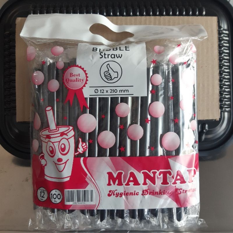 sedotan bubble 12mm/sedotan boba 12mm/sedotan steril 12mm isi 100batang/sedotan plastik mantap 12mm