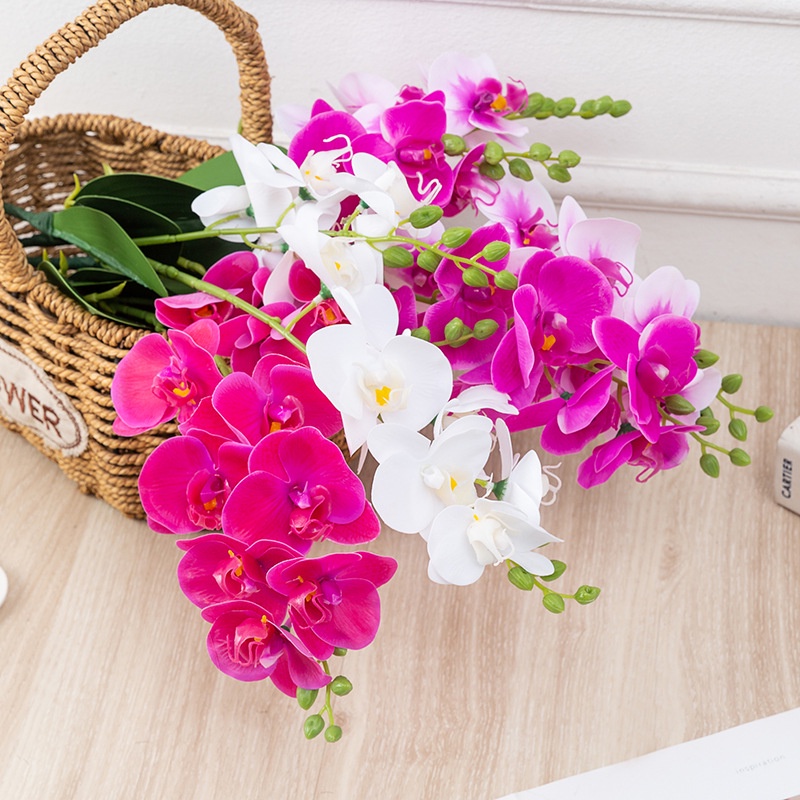 [NEW] Bunga Anggrek Artificial Bunga Orchid Flower Mirip Bunga Asli Buket Bunga Latex Palsu Plastik Dekorasi Imitasi Hiasan Rumah Dekorasi Kantor Kamar Orchids Kembang Violet Tanaman Daun Rambat Mawar
